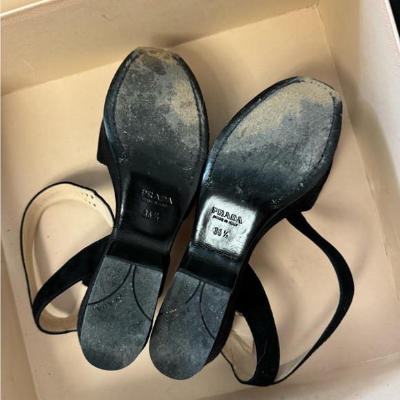Prada Low Platform Wedge Sandals - Suede - Picture 5 of 7